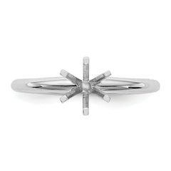 14k White Gold 1.25 carat Lightweight Half-Round 6-Prong Round Solitaire Ring Mounting (No Stone Included)