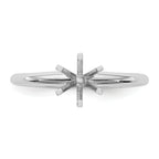 14k White Gold 2 carat Lightweight Half-Round 6-Prong Round Solitaire Ring Mounting (No Stone Included)