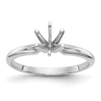 14k White Gold 1 carat Lightweight Half-Round 6-Prong Round Solitaire Ring Mounting (No Stone Included)