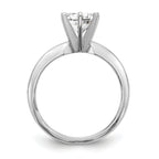 Platinum 1 carat Heavy-Weight Half-Round 6-Prong Round Solitaire Ring Mounting (No Stone Included)