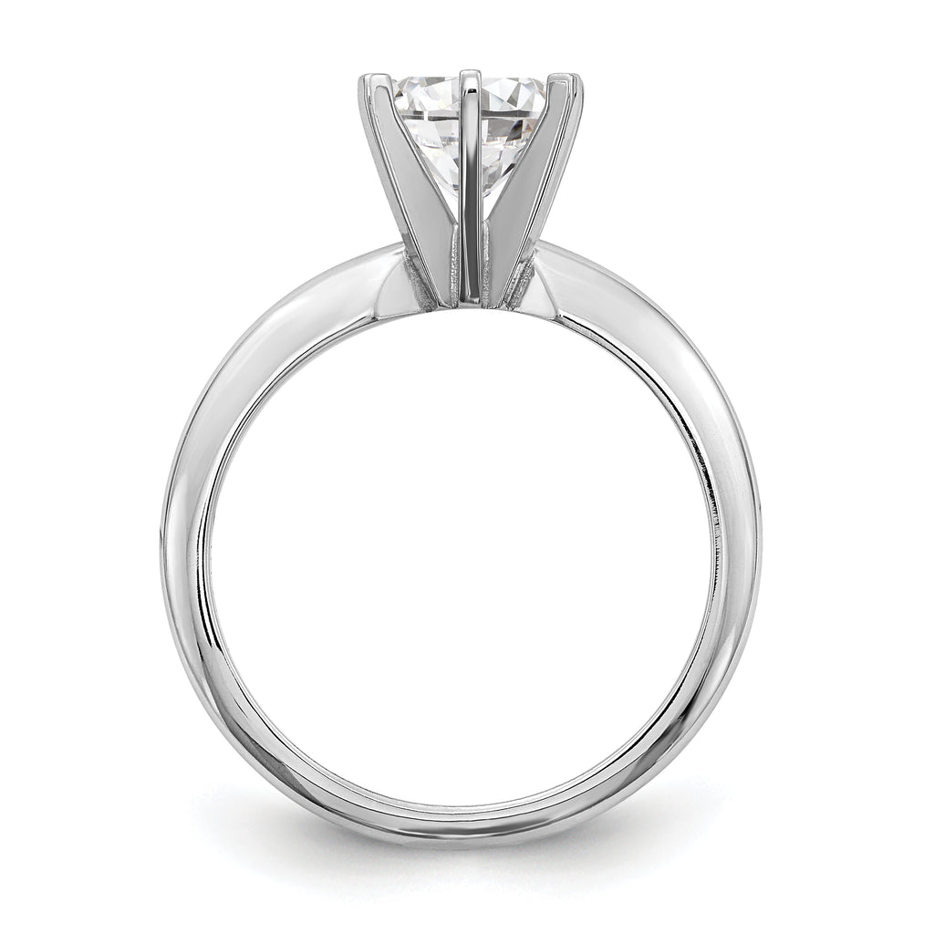 Platinum 2 carat Heavy-Weight Half-Round 6-Prong Round Solitaire Ring Mounting (No Stone Included)
