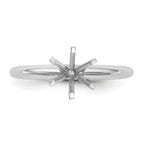 14k White Gold 3/16 carat Heavy-Weight Half-Round 6-Prong Round Solitaire Ring Mounting (No Stone Included)