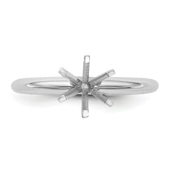 14k White Gold 1 carat Heavy-Weight Half-Round 6-Prong Round Solitaire Ring Mounting (No Stone Included)