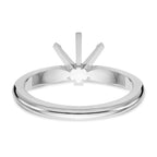 Platinum 1.25 carat Heavy-Weight Half-Round 6-Prong Round Solitaire Ring Mounting (No Stone Included)