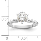 Platinum 1/3 carat Heavy-Weight Half-Round 6-Prong Round Solitaire Ring Mounting (No Stone Included)