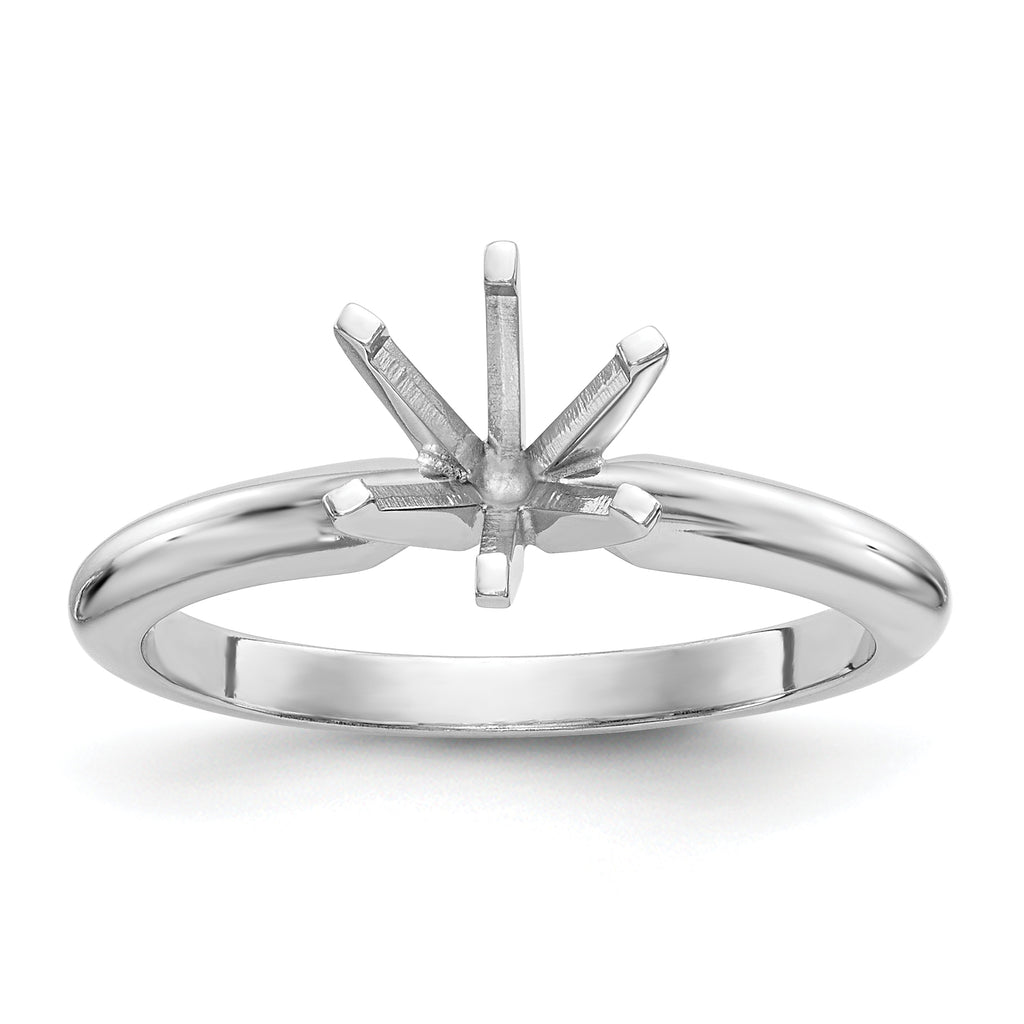 Platinum 1/2 carat Heavy-Weight Half-Round 6-Prong Round Solitaire Ring Mounting (No Stone Included)