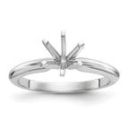 Platinum 2 carat Heavy-Weight Half-Round 6-Prong Round Solitaire Ring Mounting (No Stone Included)