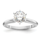 14k White Gold 3/16 carat Heavy-Weight Half-Round 6-Prong Round Solitaire Ring Mounting (No Stone Included)