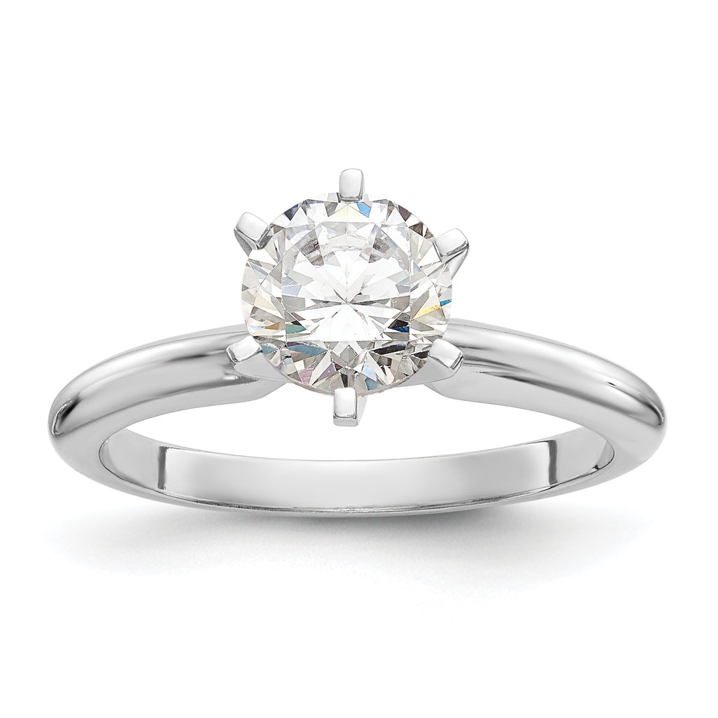 Platinum 1 carat Heavy-Weight Half-Round 6-Prong Round Solitaire Ring Mounting (No Stone Included)