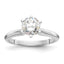 Platinum 1 carat Heavy-Weight Half-Round 6-Prong Round Solitaire Ring Mounting (No Stone Included)