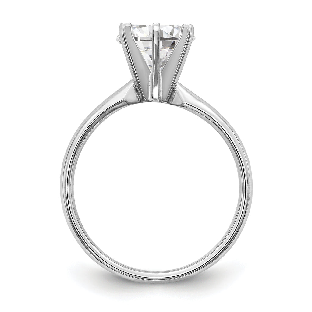 14k White Gold 1 carat Lightweight Comfort-Fit 6-Prong Round Solitaire Ring Mounting (No Stone Included)