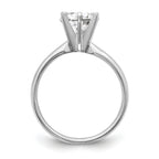 14k White Gold 3/4 carat Lightweight Comfort-Fit 6-Prong Round Solitaire Ring Mounting (No Stone Included)