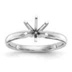 14k White Gold 1/2 carat Lightweight Comfort-Fit 6-Prong Round Solitaire Ring Mounting (No Stone Included)