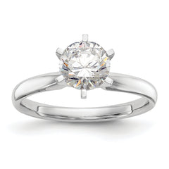 14k White Gold 1.25 carat Lightweight Comfort-Fit 6-Prong Round Solitaire Ring Mounting (No Stone Included)