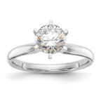 14k White Gold 1/2 carat Lightweight Comfort-Fit 6-Prong Round Solitaire Ring Mounting (No Stone Included)
