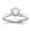 14k White Gold 5/8 carat Lightweight Comfort-Fit 6-Prong Round Solitaire Ring Mounting (No Stone Included)