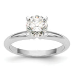 14k White Gold 1/2 carat Heavy-Weight Half-Round 4-Prong Round Solitaire Ring Mounting (No Stone Included)