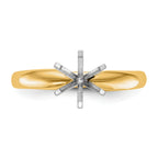 14k Two-Tone 5/8 carat Medium-Weight Comfort-Fit 6-Prong Round Solitaire Ring Mounting (No Stone Included)