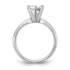 14k White Gold 3/4 carat Medium-Weight Comfort-Fit 6-Prong Round Solitaire Ring Mounting (No Stone Included)