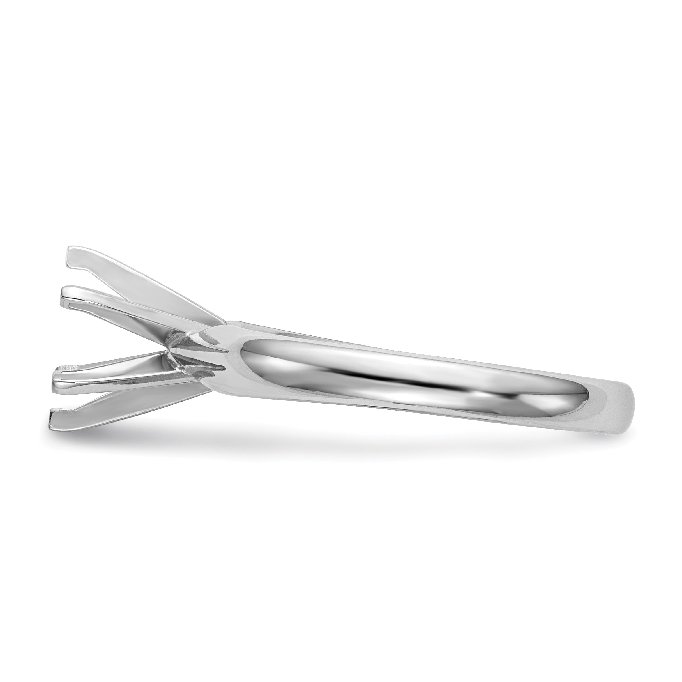 14k White Gold 1.5 carat Medium-Weight Comfort-Fit 6-Prong Round Solitaire Ring Mounting (No Stone Included)