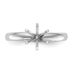 14k White Gold 1/2 carat Medium-Weight Comfort-Fit 6-Prong Round Solitaire Ring Mounting (No Stone Included)