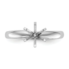 14k White Gold 1.25 carat Medium-Weight Comfort-Fit 6-Prong Round Solitaire Ring Mounting (No Stone Included)