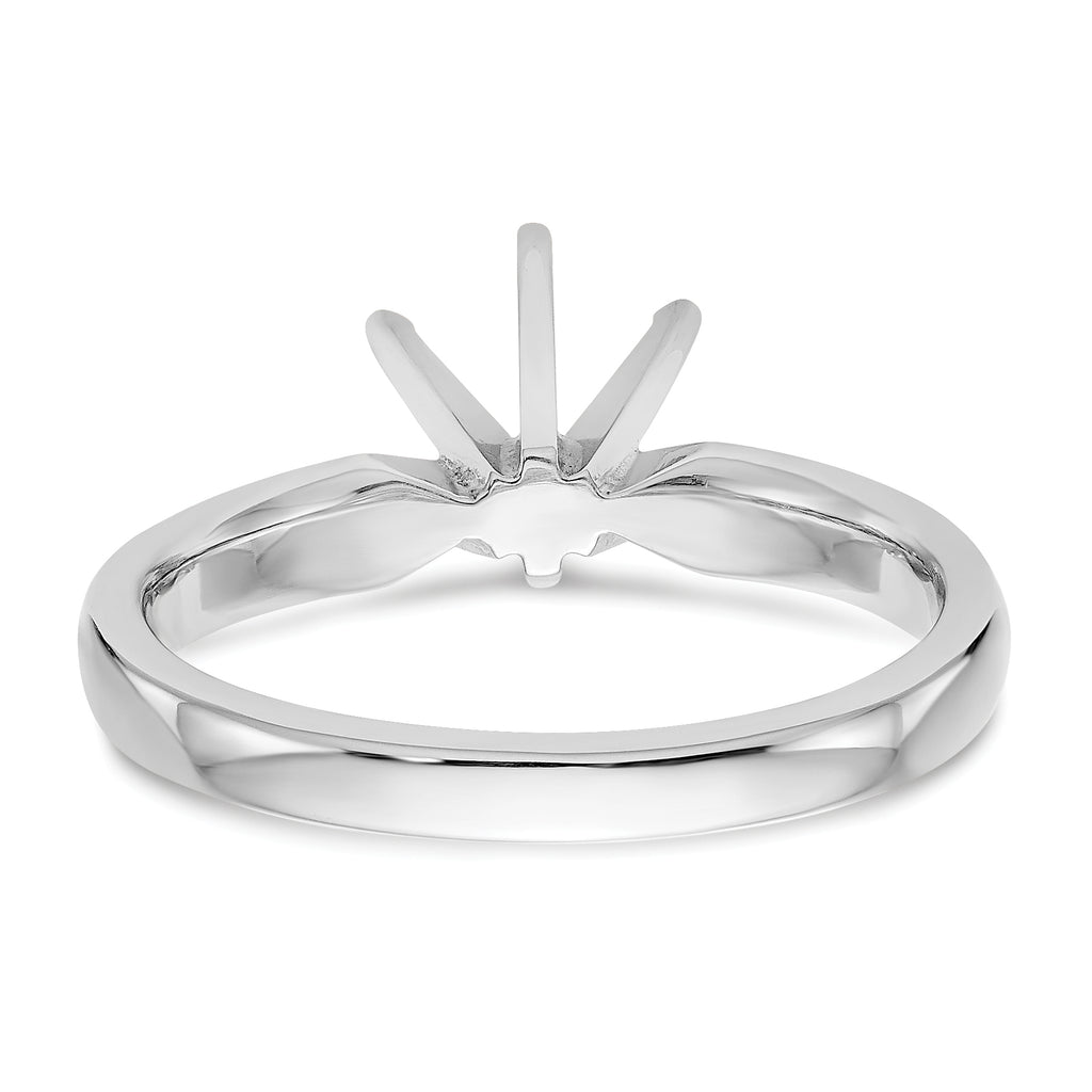 14k White Gold 1 carat Medium-Weight Comfort-Fit 6-Prong Round Solitaire Ring Mounting (No Stone Included)