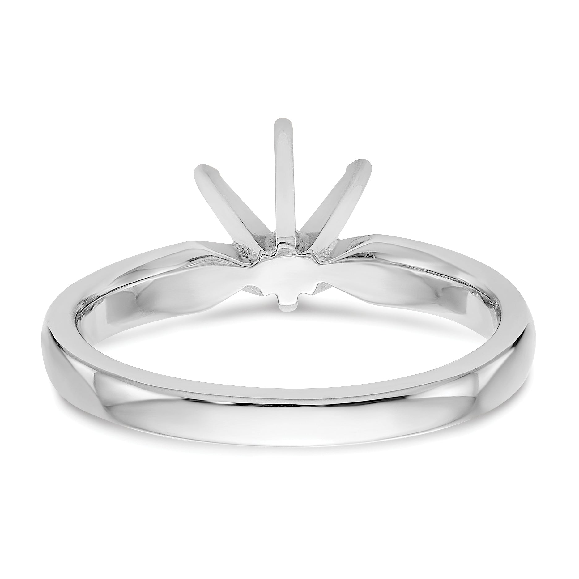 14k White Gold 2 carat Medium-Weight Comfort-Fit 6-Prong Round Solitaire Ring Mounting (No Stone Included)