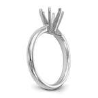 14k White Gold 1 carat Medium-Weight Comfort-Fit 6-Prong Round Solitaire Ring Mounting (No Stone Included)