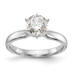 14k White Gold 1/3 carat Medium-Weight Comfort-Fit 6-Prong Round Solitaire Ring Mounting (No Stone Included)