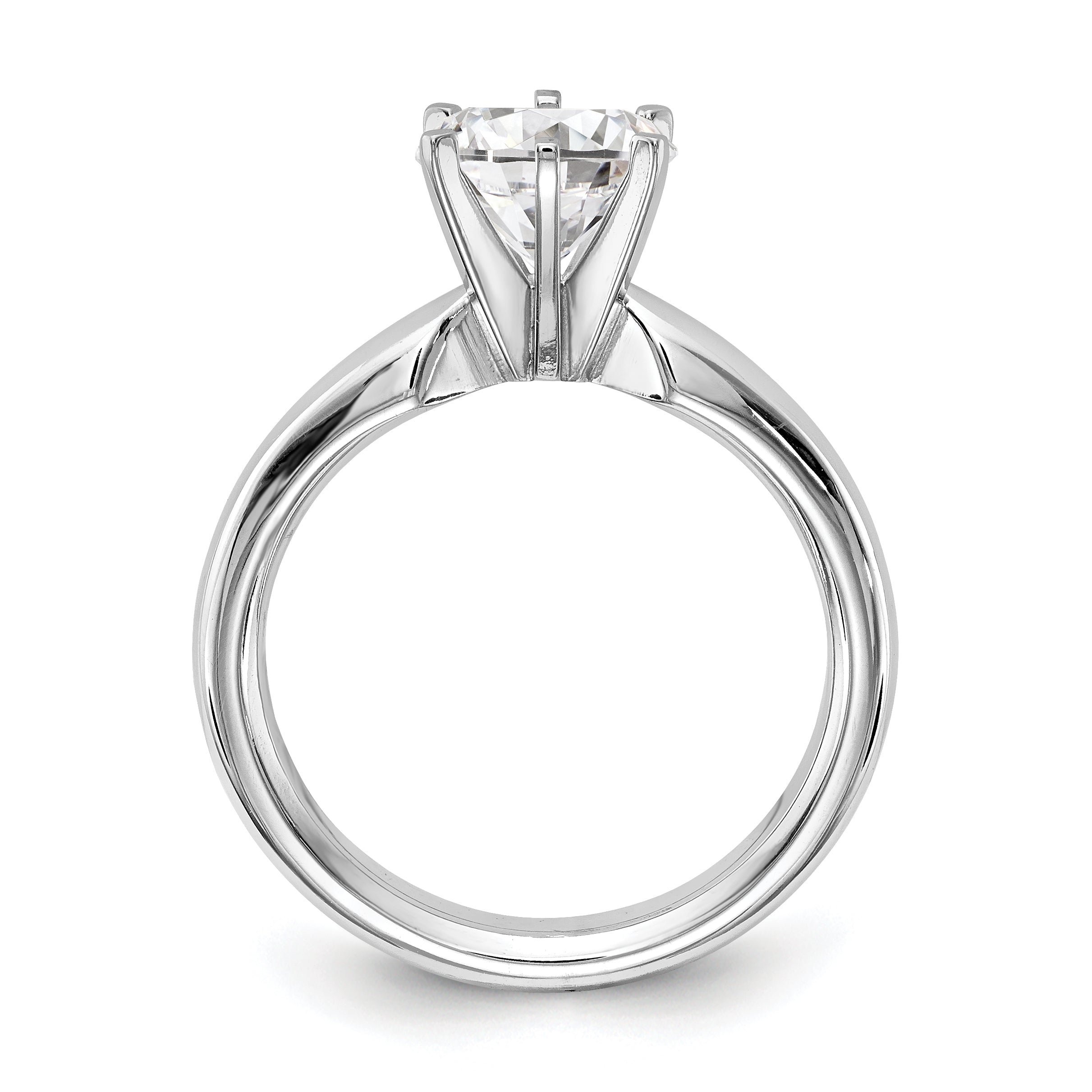 Platinum 1.5ct. Heavy-Weight Comfort-Fit 6-Prong Ring Mounting (No Stone Included) Secondary image