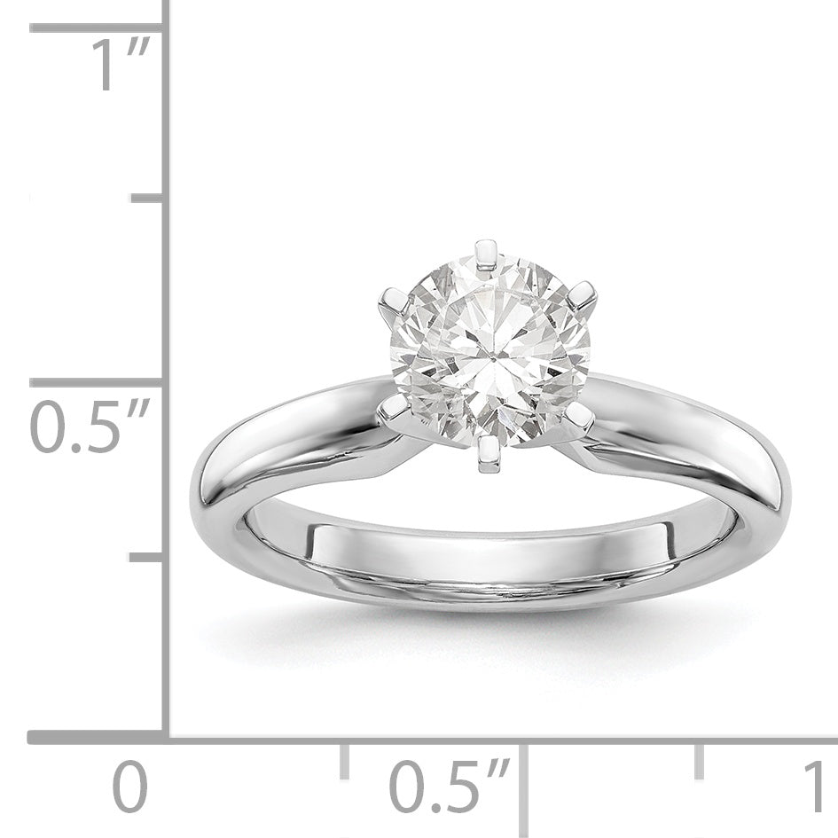 Platinum 1.5ct. Heavy-Weight Comfort-Fit 6-Prong Ring Mounting (No Stone Included)