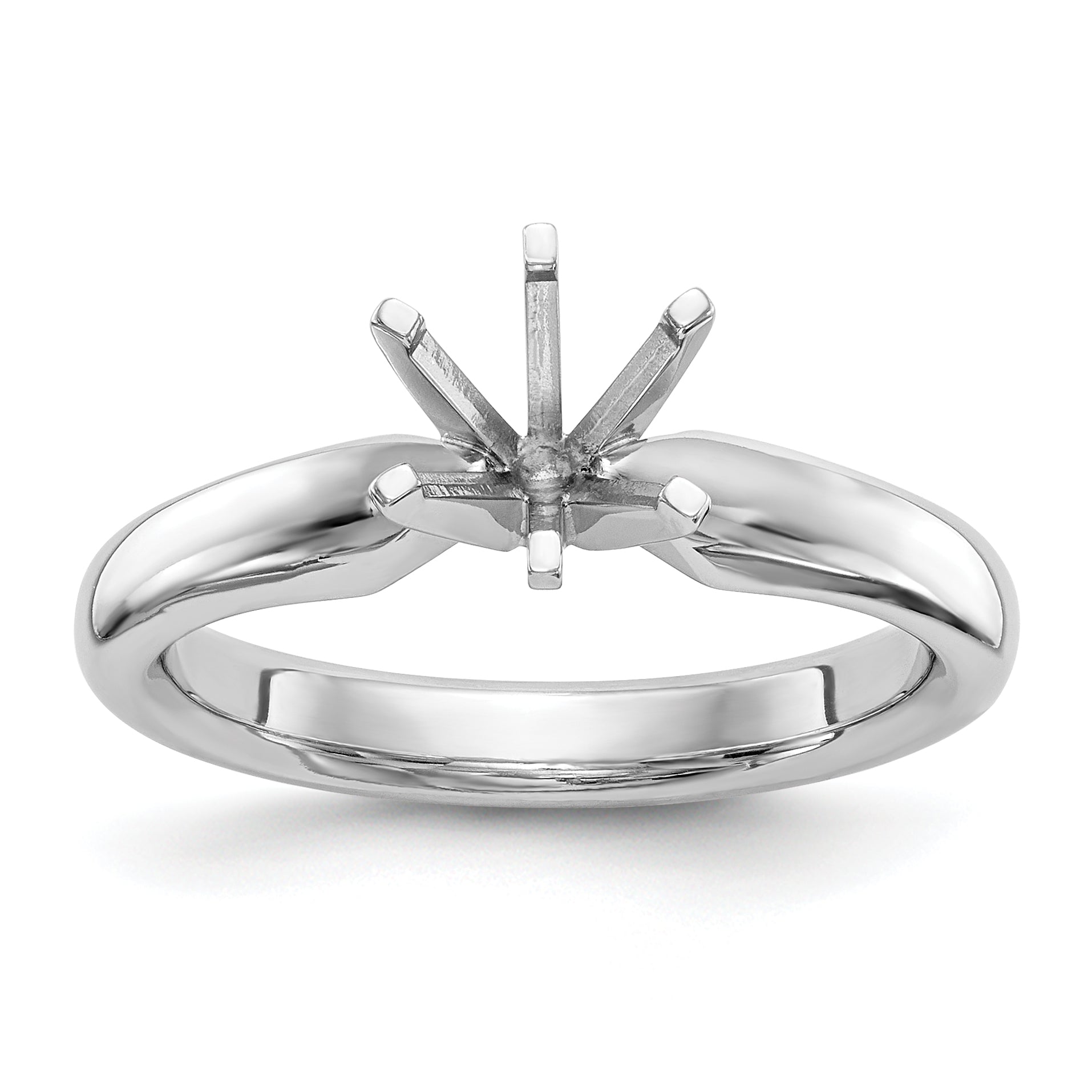 Platinum 1.5ct. Heavy-Weight Comfort-Fit 6-Prong Ring Mounting (No Stone Included)