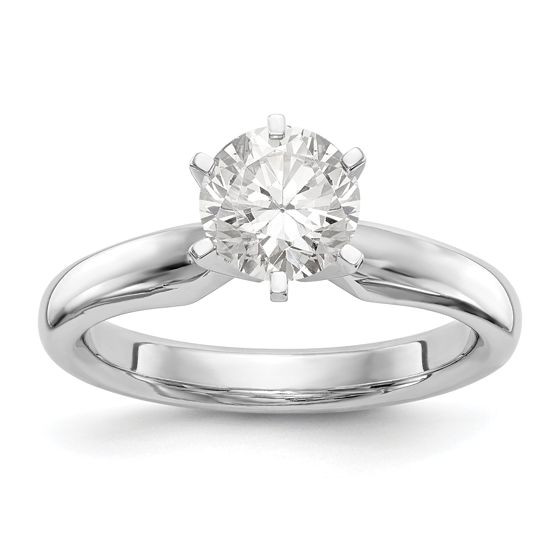 Platinum 1.5ct. Heavy-Weight Comfort-Fit 6-Prong Ring Mounting (No Stone Included)