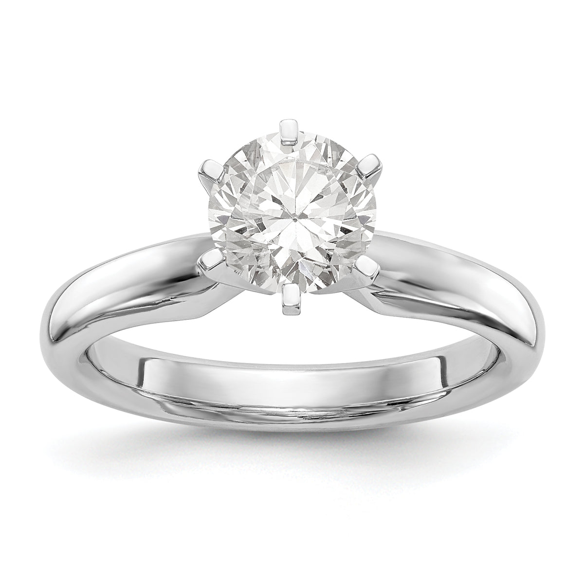 Platinum 1.5ct. Heavy-Weight Comfort-Fit 6-Prong Ring Mounting (No Stone Included)