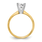 14k Two-Tone 2 carat Lightweight Comfort-Fit 4-Prong Round Solitaire Ring Mounting (No Stone Included)