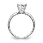 14k White Gold 3/16 carat Medium-Weight Low-Shoulder Comfort-Fit 6-Prong Round Solitaire Ring Mounting (No Stone Included)
