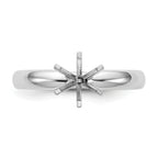 14k White Gold 1.25 carat Medium-Weight Low-Shoulder Comfort-Fit 6-Prong Round Solitaire Ring Mounting (No Stone Included)
