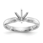 14k White Gold 1/3 carat Medium-Weight Low-Shoulder Comfort-Fit 6-Prong Round Solitaire Ring Mounting (No Stone Included)