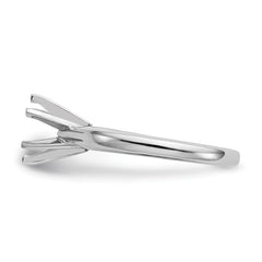 14k White Gold 1/8 carat Medium-Weight Pointed-Shoulder Half-Round 6-Prong Round Solitaire Ring Mounting (No Stone Included)