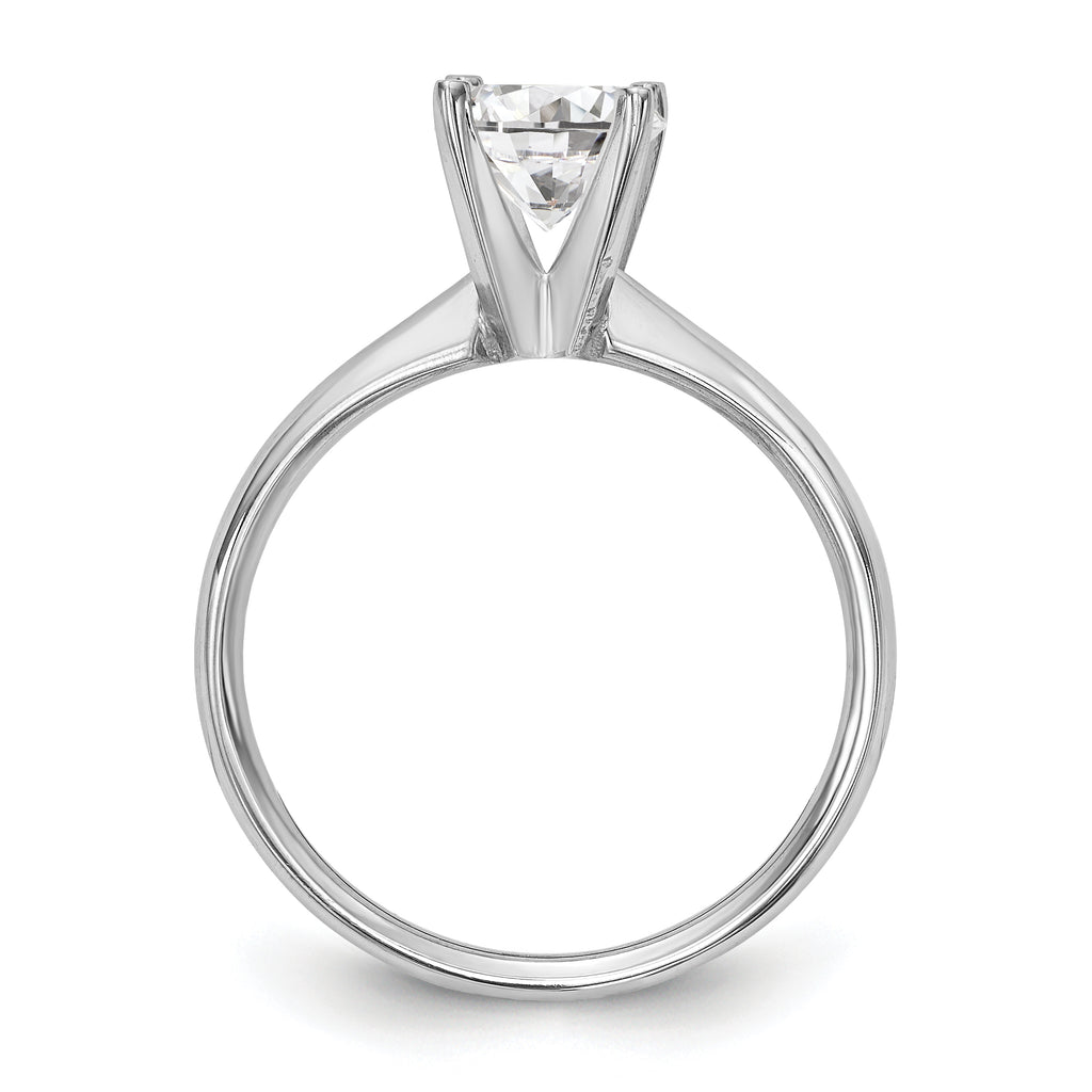 14k White Gold 5/8 carat Lightweight Comfort-Fit 4-Prong Round Solitaire Ring Mounting (No Stone Included)