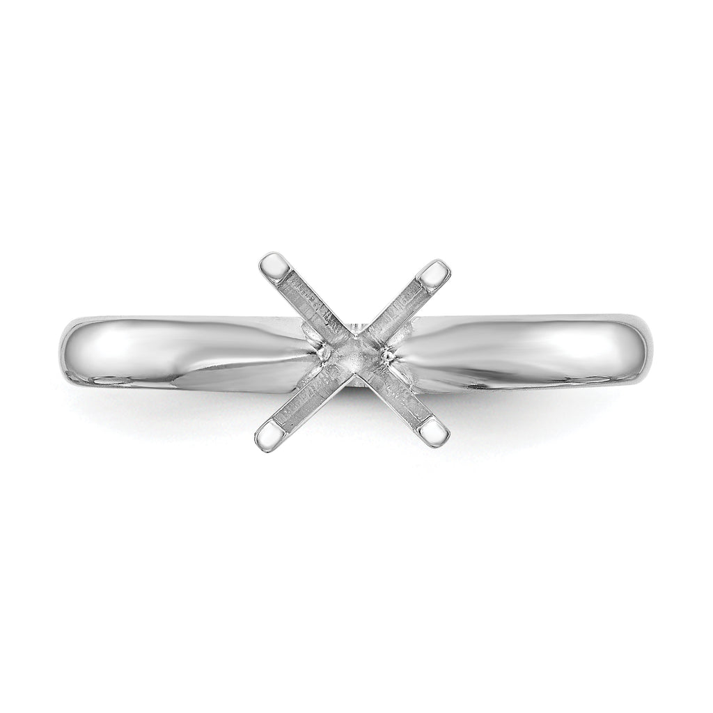 14k White Gold 1 carat Lightweight Comfort-Fit 4-Prong Round Solitaire Ring Mounting (No Stone Included)