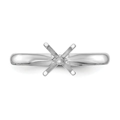 14k White Gold 1/2 carat Lightweight Comfort-Fit 4-Prong Round Solitaire Ring Mounting (No Stone Included)
