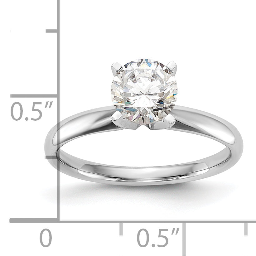 14k White Gold 2 carat Lightweight Comfort-Fit 4-Prong Round Solitaire Ring Mounting (No Stone Included)