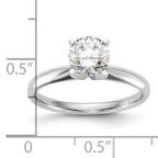 14k White Gold 3/4 carat Lightweight Comfort-Fit 4-Prong Round Solitaire Ring Mounting (No Stone Included)