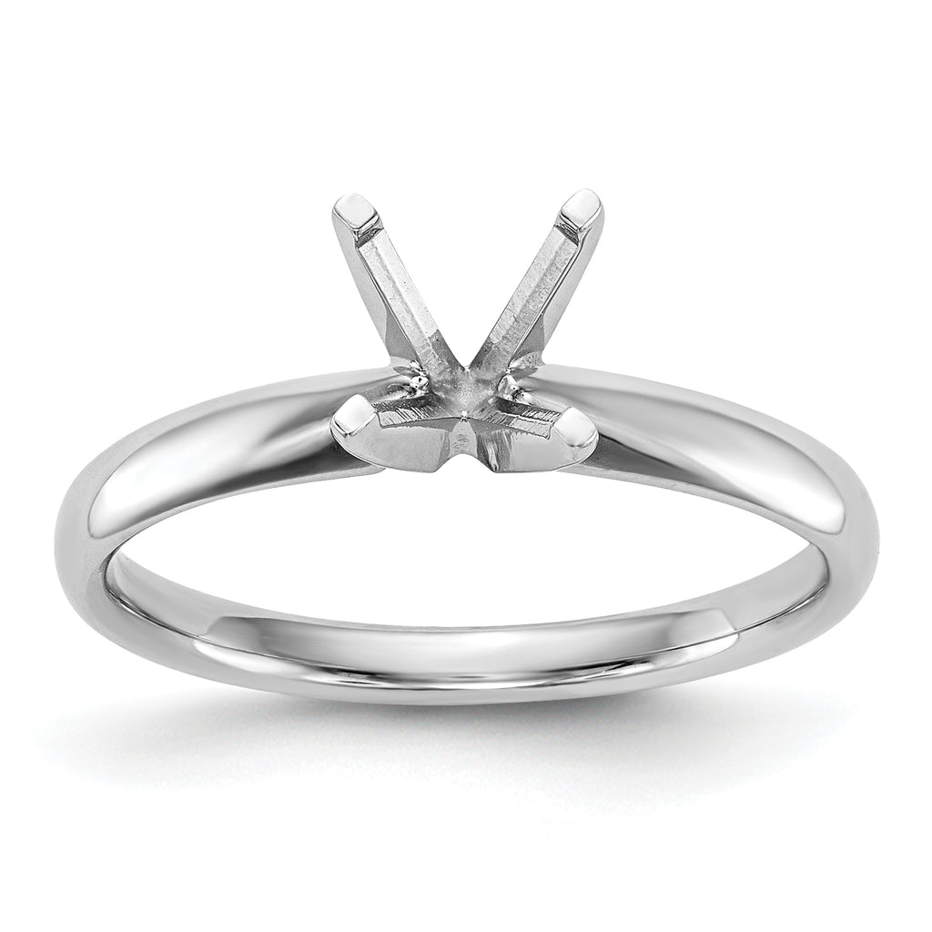 14k White Gold 1/2 carat Lightweight Comfort-Fit 4-Prong Round Solitaire Ring Mounting (No Stone Included)