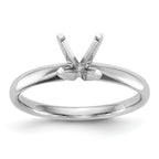 14k White Gold 1/3 carat Lightweight Comfort-Fit 4-Prong Round Solitaire Ring Mounting (No Stone Included)