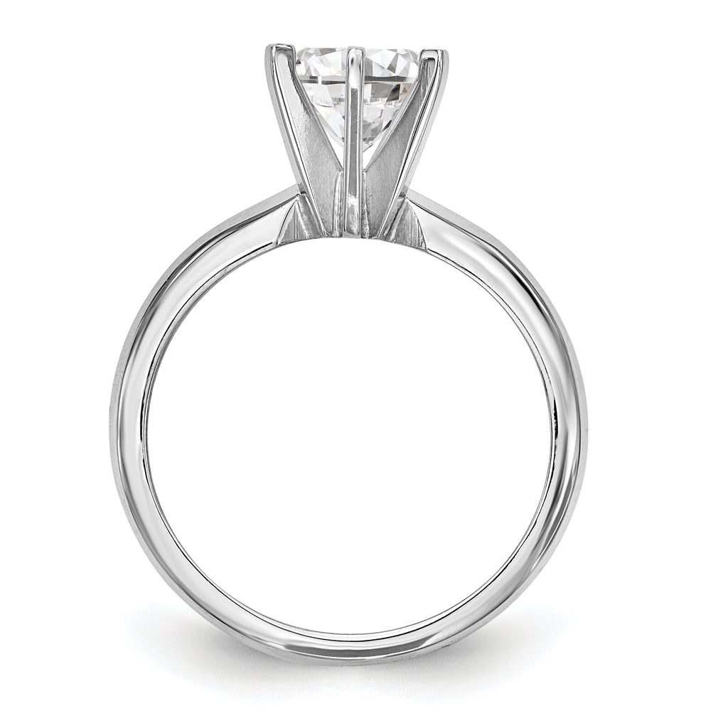 14k White Gold 1/8 carat Lightweight Knife Edge/Half-Round 6-Prong Round Solitaire Ring Mounting (No Stone Included)