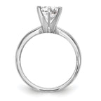 14k White Gold 1/8 carat Lightweight Knife Edge/Half-Round 6-Prong Round Solitaire Ring Mounting (No Stone Included)