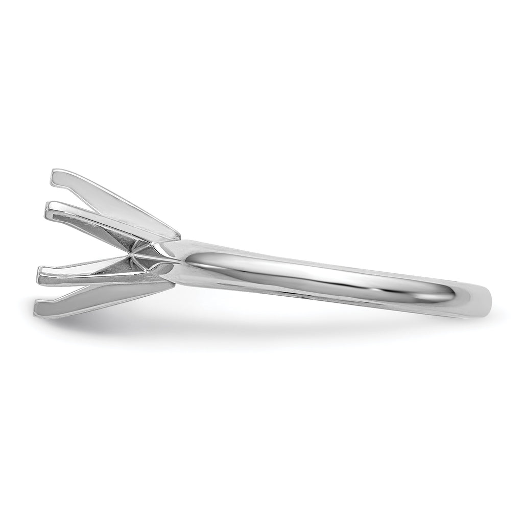 14k White Gold 1.5 carat Lightweight Knife Edge/Half-Round 6-Prong Round Solitaire Ring Mounting (No Stone Included)